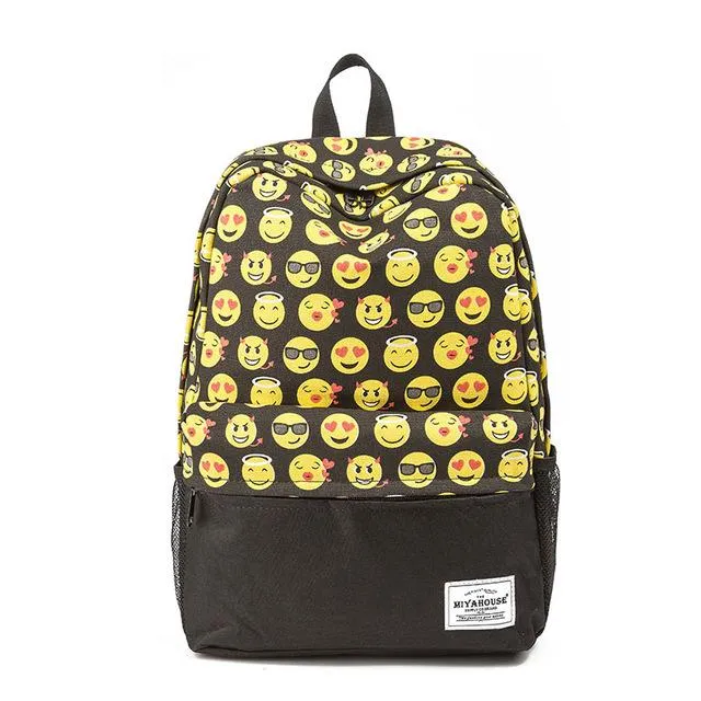 Floral Print Canvas Backpack Bag For Girls On Sale