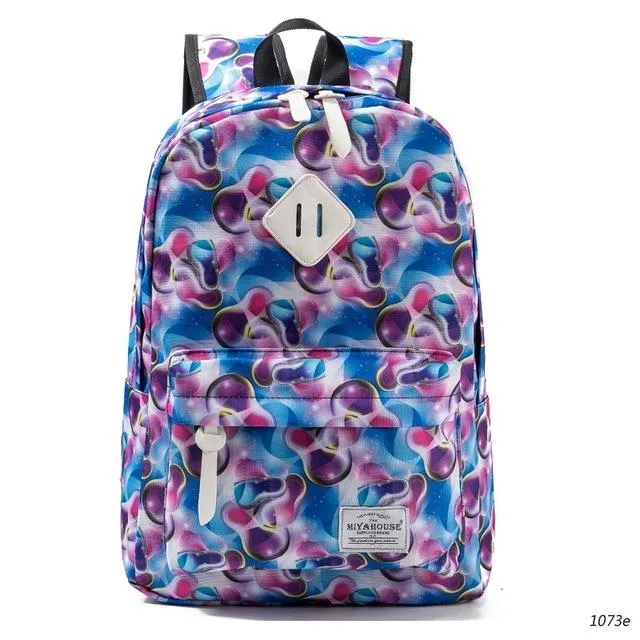 Floral Print Canvas Backpack Bag For Girls On Sale