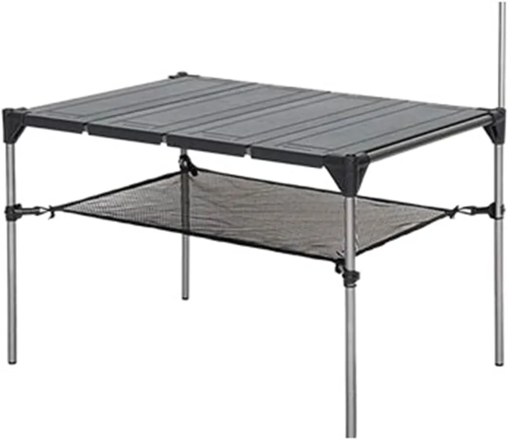 Folding Dining Table Lightweight Rain-Proof Detachable Outdoor Camping Desk Aluminum Alloy Folding Table Portable Picnic Fishing Beer Table (Color : with Lamp Holder)