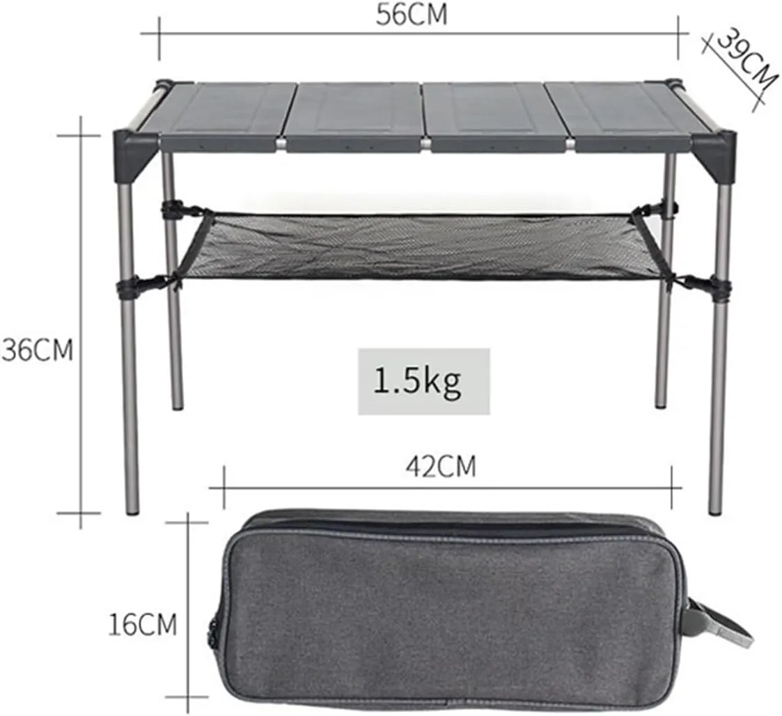 Folding Dining Table Lightweight Rain-Proof Detachable Outdoor Camping Desk Aluminum Alloy Folding Table Portable Picnic Fishing Beer Table (Color : with Lamp Holder)