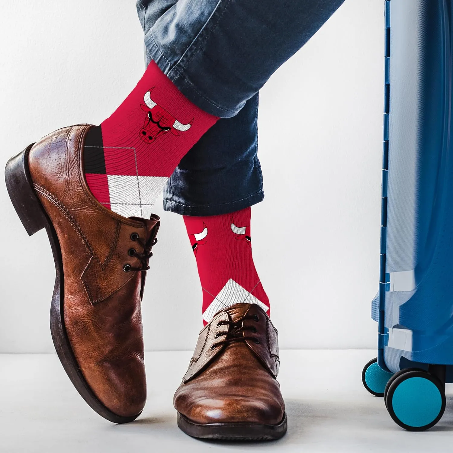 For Bare Feet Men's NBA Argyle Remix Dress Sock