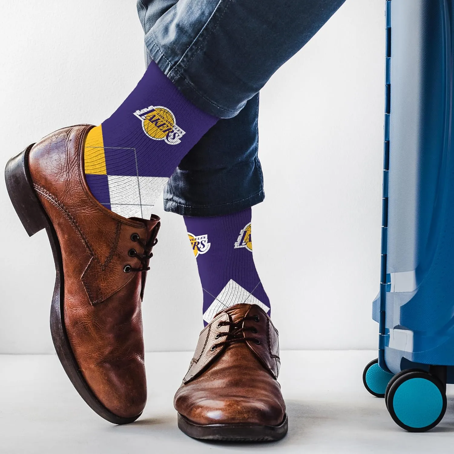 For Bare Feet Men's NBA Argyle Remix Dress Sock