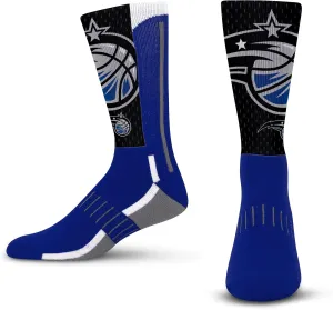 For Bare Feet Men's NBA Logo Zoom Mesh Primary Crew Sock Large