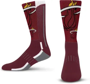 For Bare Feet Men's NBA Logo Zoom Mesh Secondary Color Crew Sock Large