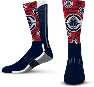 For Bare Feet Men's NBA Montage Crew Sock Large