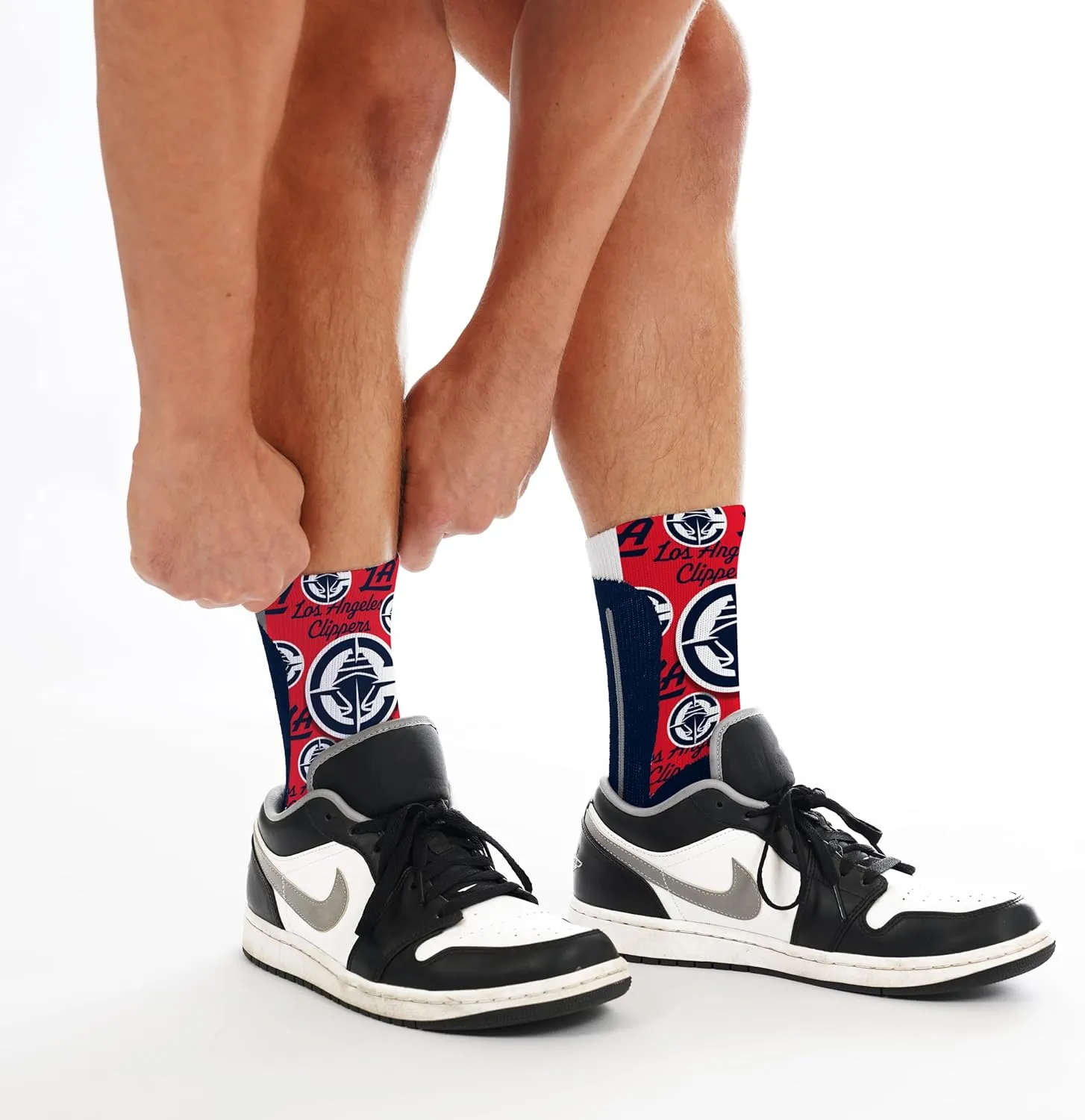 For Bare Feet Men's NBA Montage Crew Sock Large