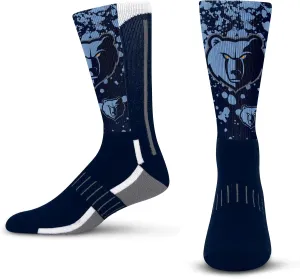 For Bare Feet Men's NBA Splatter Logo Crew Sock Large