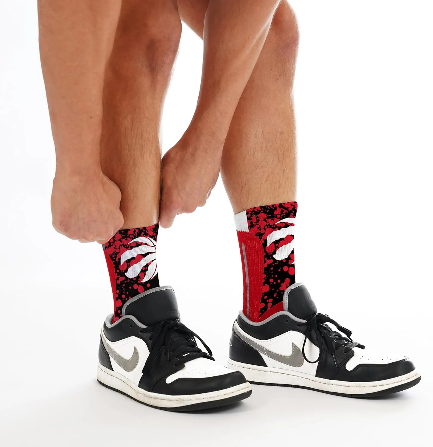For Bare Feet Unisex Kid's NBA Splatter Logo Crew Sock Youth