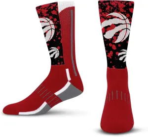 For Bare Feet Unisex Kid's NBA Splatter Logo Crew Sock Youth