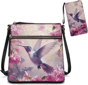 FOR U DESIGNS Leather Crossbody Bags for Women Trendy Travel Shoulder Satchel Handbags Zipper Closure Purse and Wallet Set