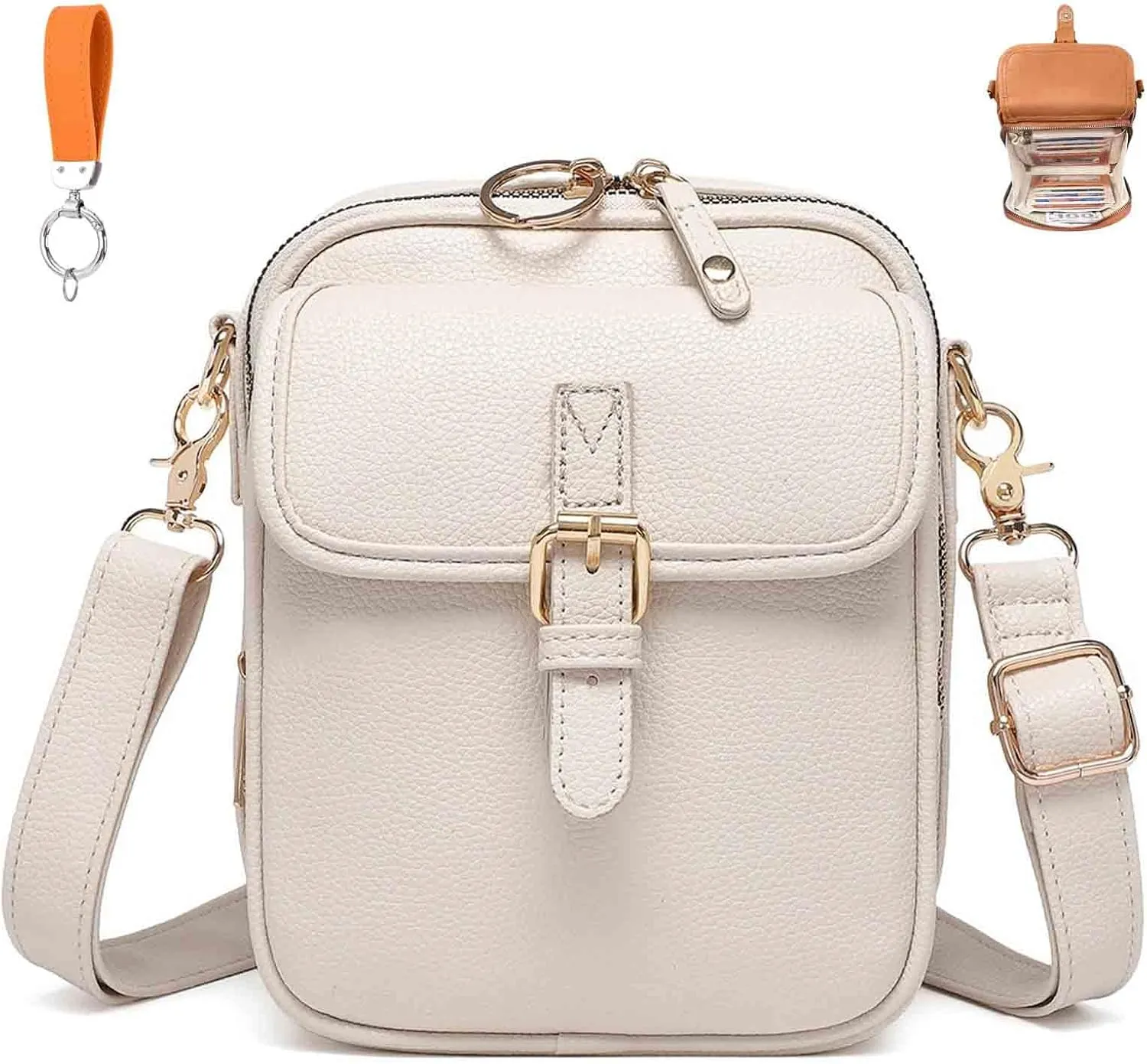 Forcipower Crossbody Leather Bag, Collaboraten1 Crossbody Bags for Women, Collaborate Purse Fashion Multiple Pockets