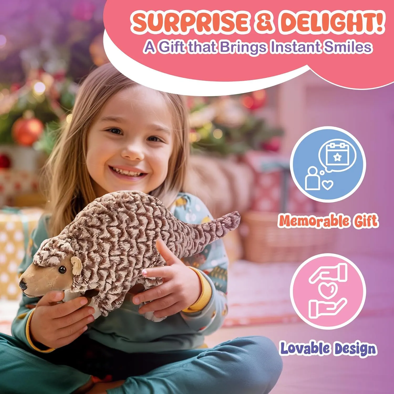 Forest & Twelfth 12" Stuffed Pangolin Plush, Heirloom Collection Stuffed Animal, Premium Materials, Best Gift for Kids Age 3 , Nursery and Room Decor (12'' Pangolin)