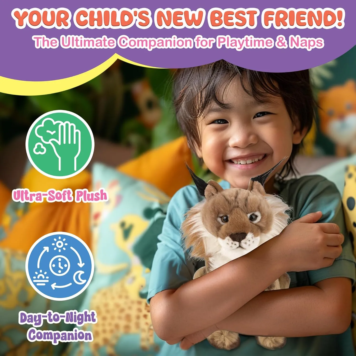 Forest & Twelfth 9" Stuffed Lynx Plush, Heirloom Collection Stuffed Animal, Premium Materials, Best Gift for Kids Age 3 , Nursery and Room Decor (9" Lynx)