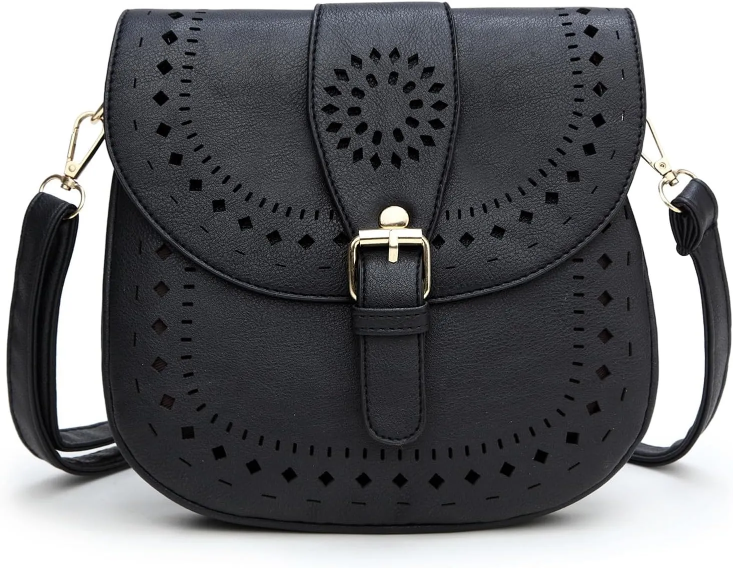 forestfish Ladie's PU Leather Vintage Hollow Bag Crossbody Bag Shoulder Bag