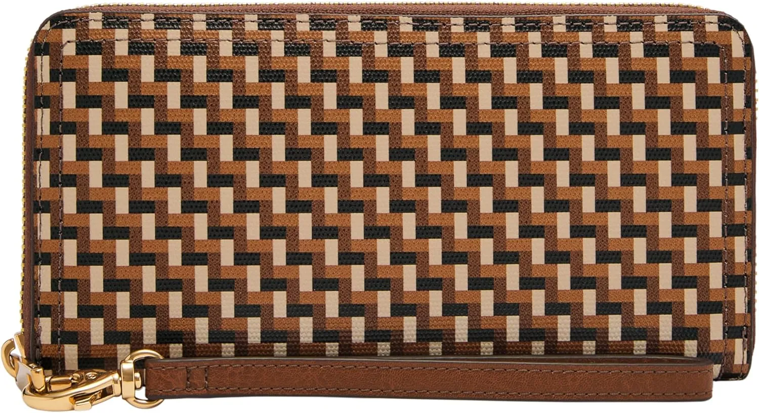 Fossil Women's Logan RFID-Blocking Zip Around Clutch Wallet with Wristlet Strap
