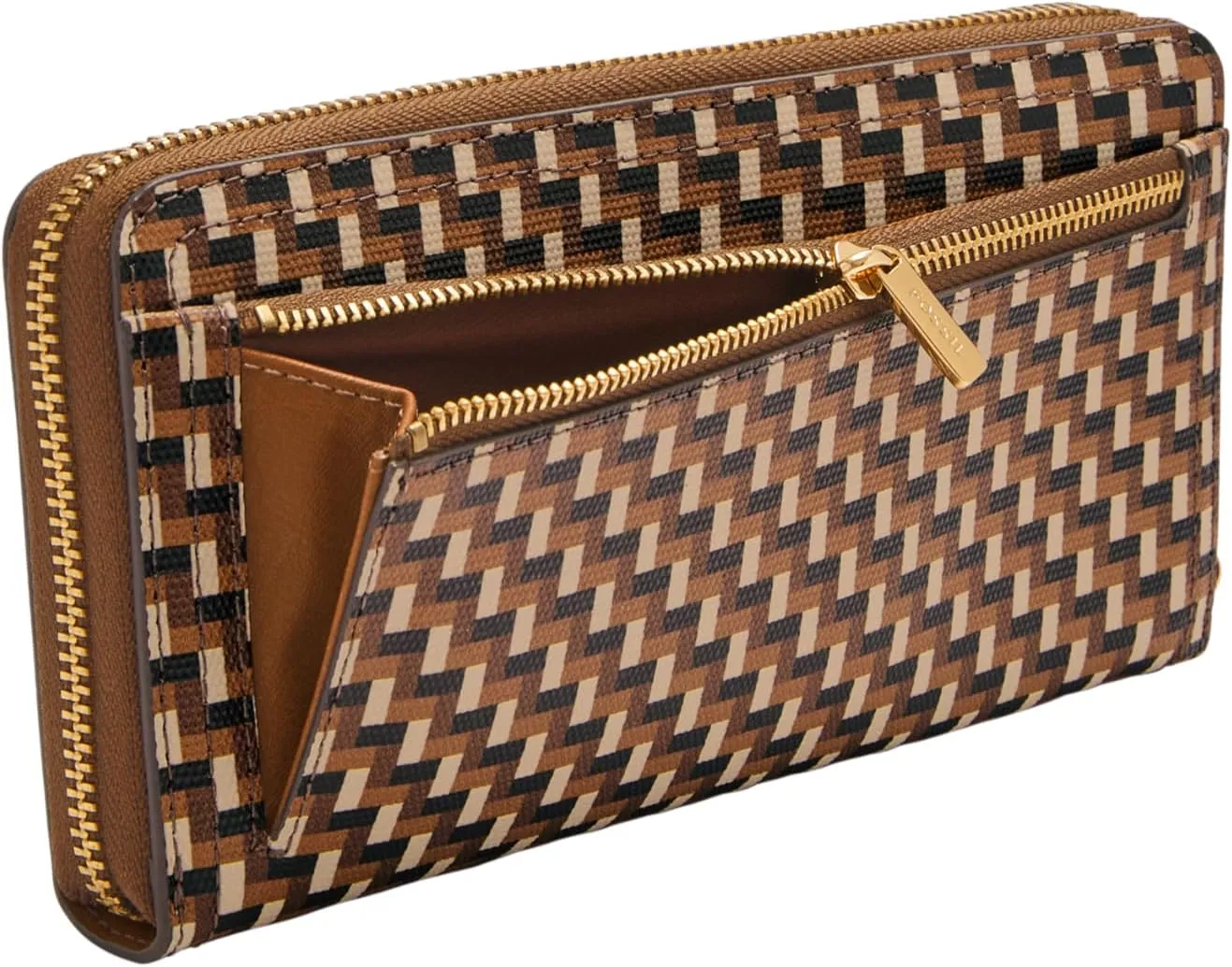 Fossil Women's Logan RFID-Blocking Zip Around Clutch Wallet with Wristlet Strap