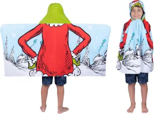Franco Grinch by Dr. Seuss Holiday Kids Bath/Pool/Beach Soft Cotton Terry Hooded Towel Wrap, 24 in x 50 in,(Official Dr. Seuss Product)