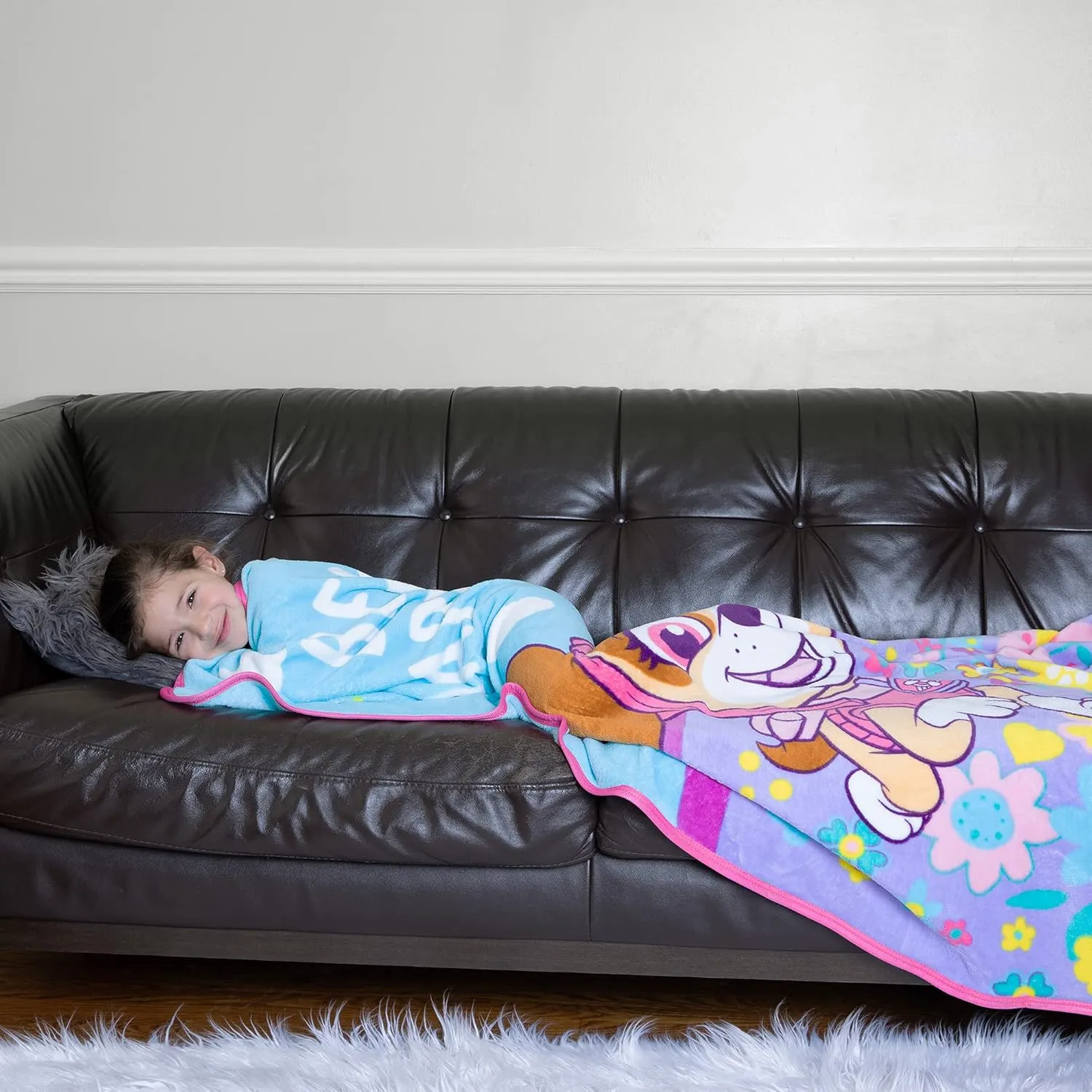 Franco Kids Bedding Super Soft Micro Raschel Throw, 46 in x 60 in, Paw Patrol Skye Girls