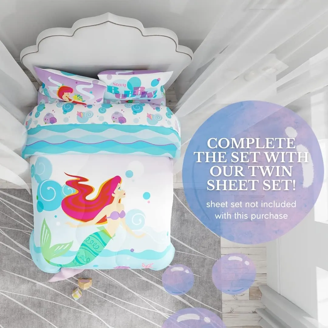 Franco The Little Mermaid ArielKids Bedding Super Soft Microfiber Reversible Comforter, Twin/Full, (Official Licensed Disney Product)