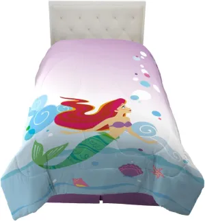 Franco The Little Mermaid ArielKids Bedding Super Soft Microfiber Reversible Comforter, Twin/Full, (Official Licensed Disney Product)
