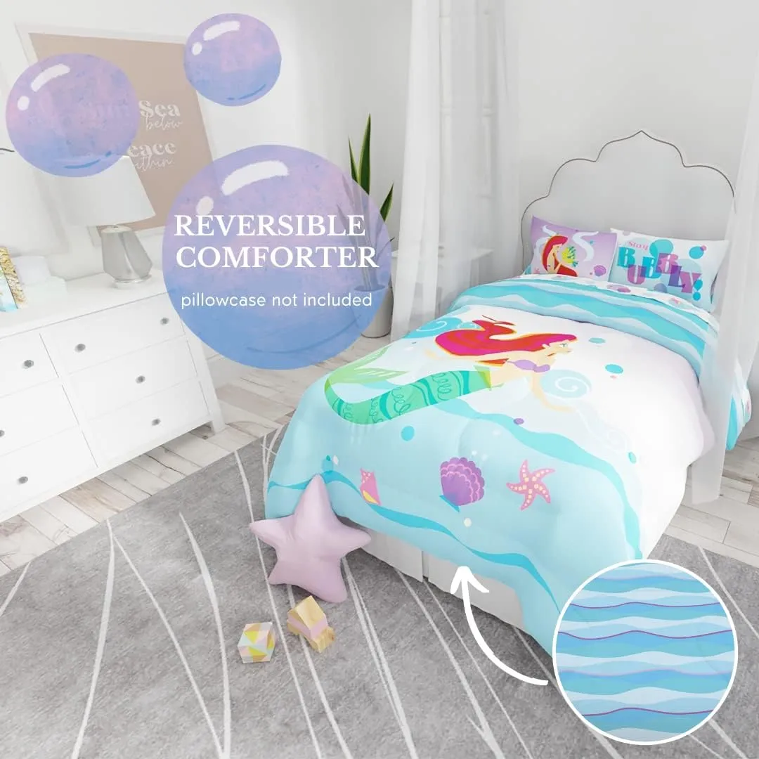 Franco The Little Mermaid ArielKids Bedding Super Soft Microfiber Reversible Comforter, Twin/Full, (Official Licensed Disney Product)