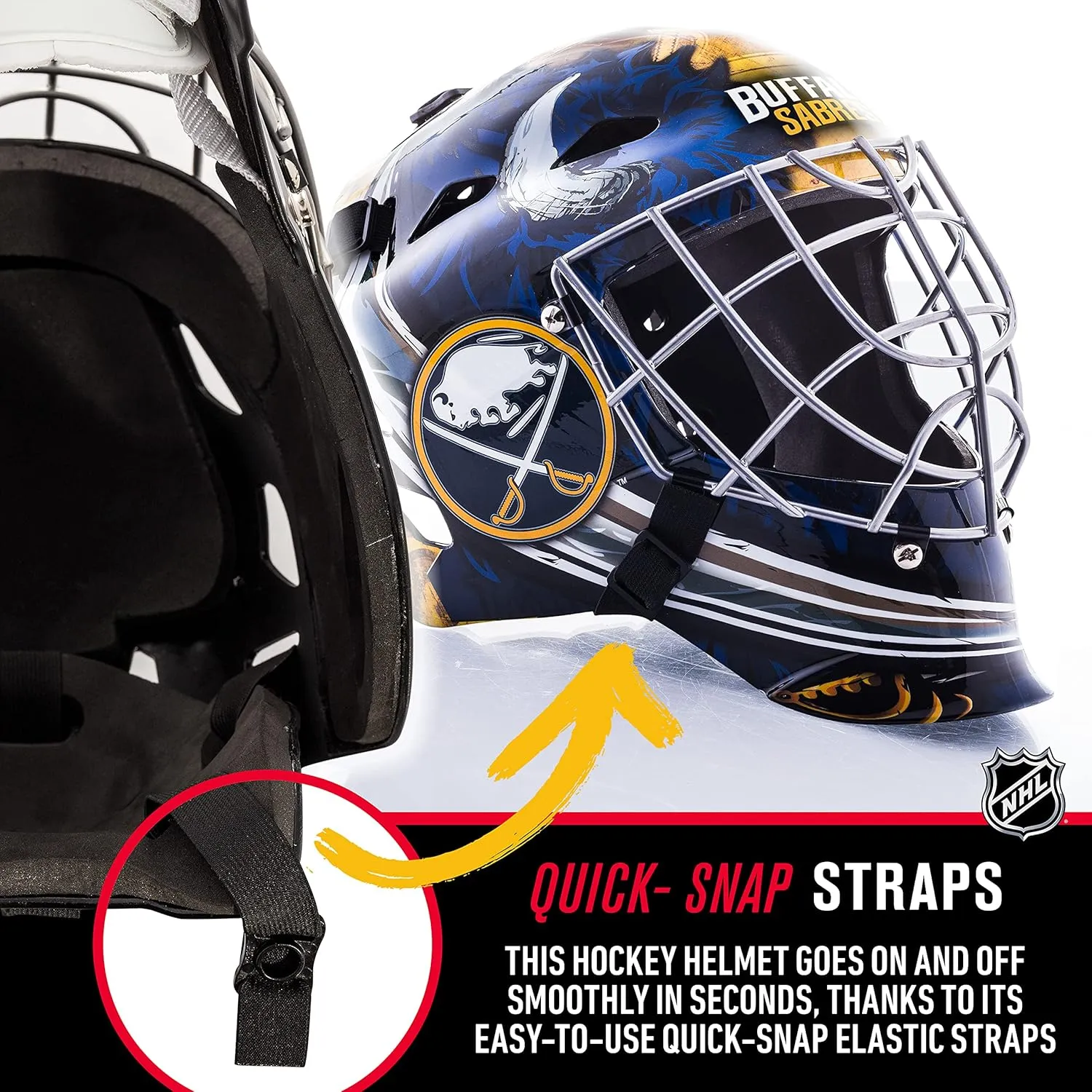 Franklin Sports Team Licensed NHL Hockey Goalie Face Mask - Goalie Mask for Kids Street Hockey - Youth NHL Team Street Hockey Masks
