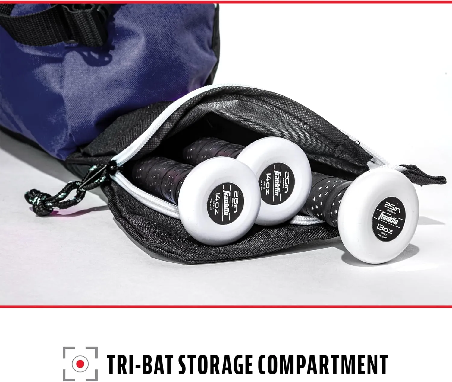 Franklin Sports Youth Baseball Bat Bag - Kids Teeball, Softball, Baseball Equipment Bag - Holds Bat, Helmet, Cleats and More