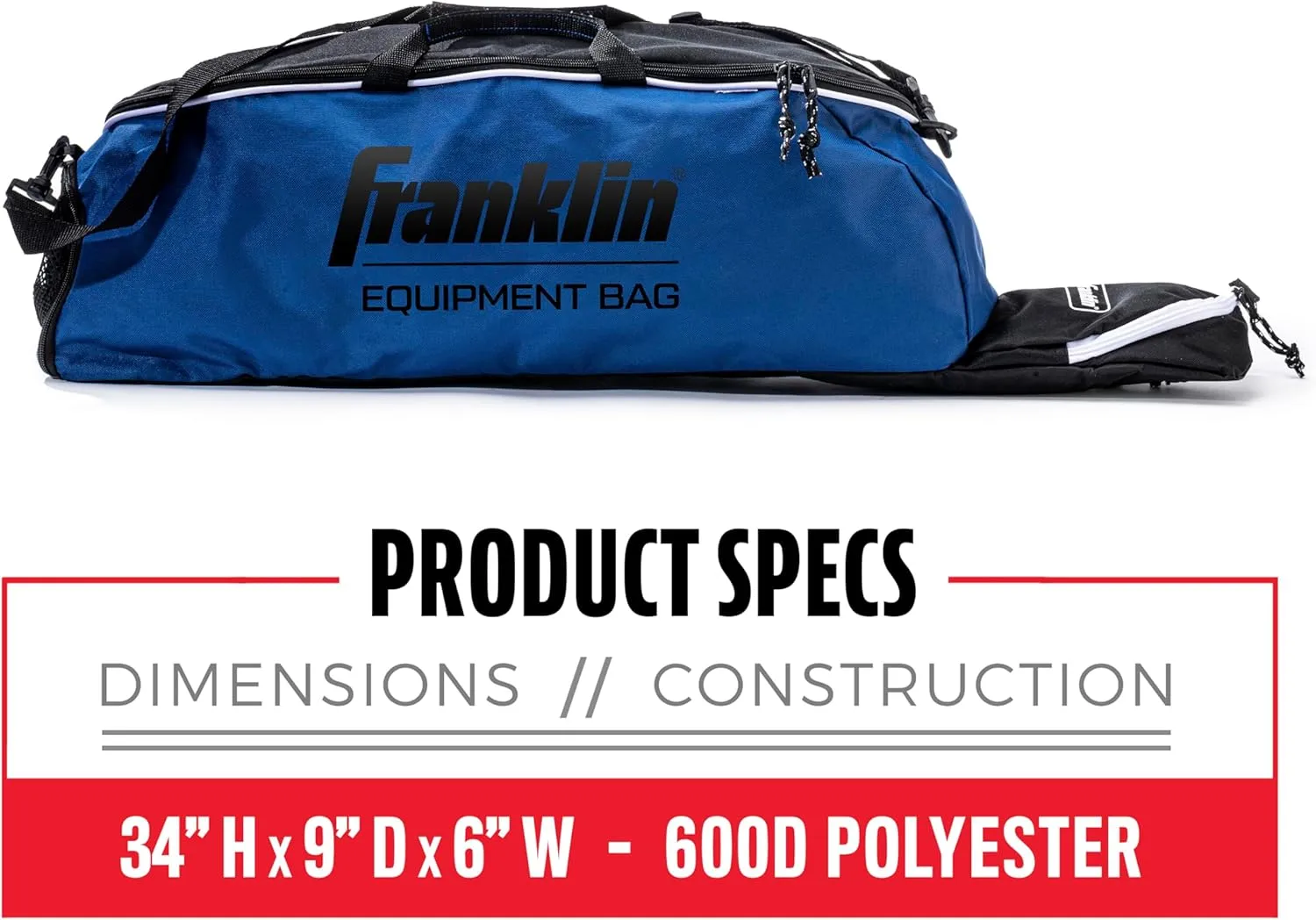 Franklin Sports Youth Baseball Bat Bag - Kids Teeball, Softball, Baseball Equipment Bag - Holds Bat, Helmet, Cleats and More