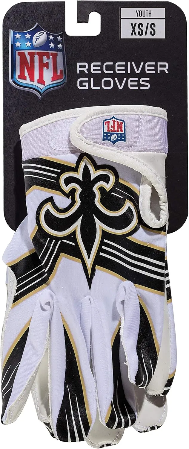 Franklin Sports Youth NFL Football Receiver Gloves - Kids Football Gloves Pair - NFL Team Logos and Silicone Palm