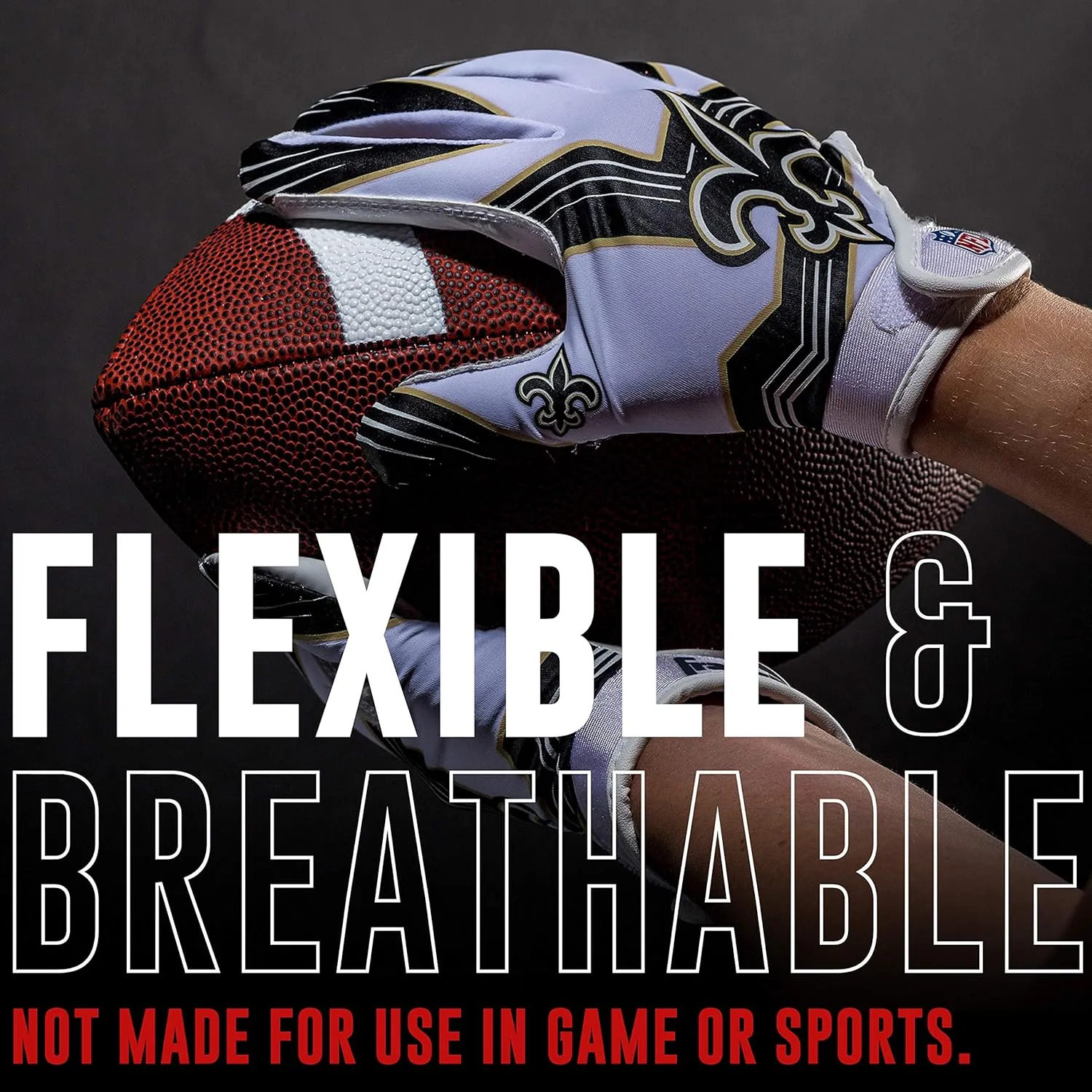 Franklin Sports Youth NFL Football Receiver Gloves - Kids Football Gloves Pair - NFL Team Logos and Silicone Palm