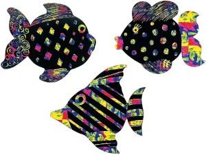 Fun Express Magic Color Scratch Fish (24Pc) - Crafts for Kids and Fun Home Activities - VBS Vacation Bible School Supplies/Décor