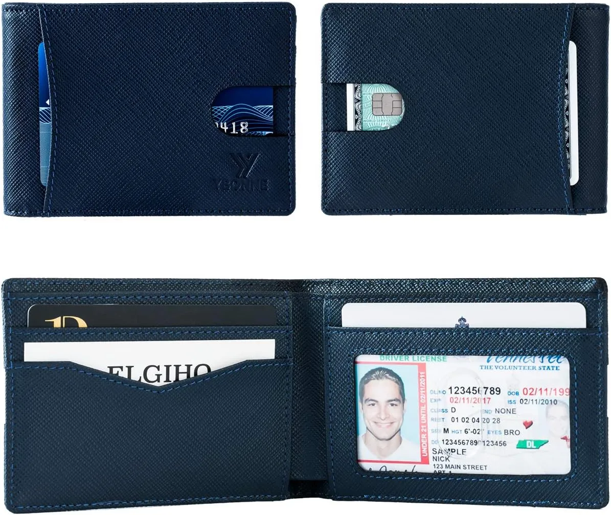 Functional Compact RFID Blocking Bifold Wallet for Men, Made of Finest Genuine Leather