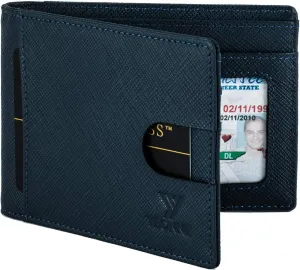 Functional Compact RFID Blocking Bifold Wallet for Men, Made of Finest Genuine Leather