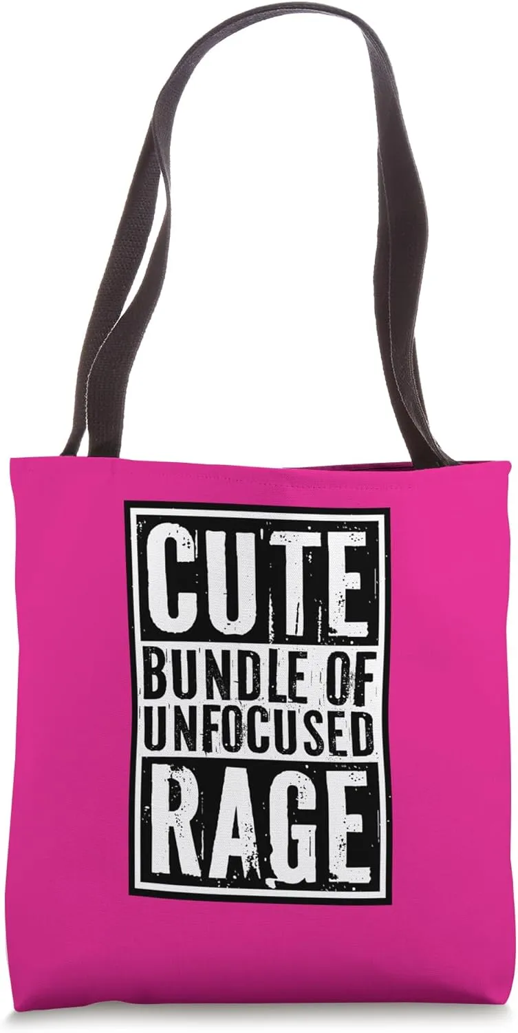 Funny Cute Bundle Of Unfocused Rage Rainbow Kawaii Goth Tote Bag