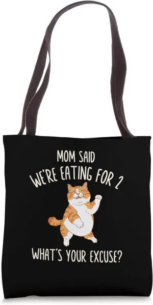 Funny Fat Cat Lover Pregnant Preggo Mom Sympathy Weight Meme Tote Bag