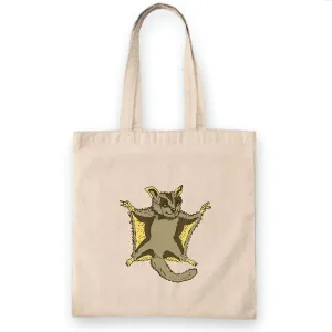 Funny Gift for Animal Flying Lovers Sugar Glider Natural White Multicolor Canvas Tote Bag