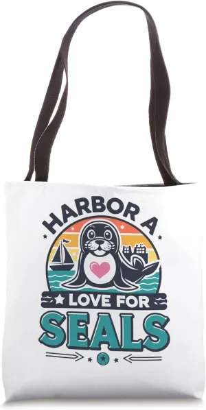 Funny Harbor Seal Animal Lover Men Women Kids Tote Bag