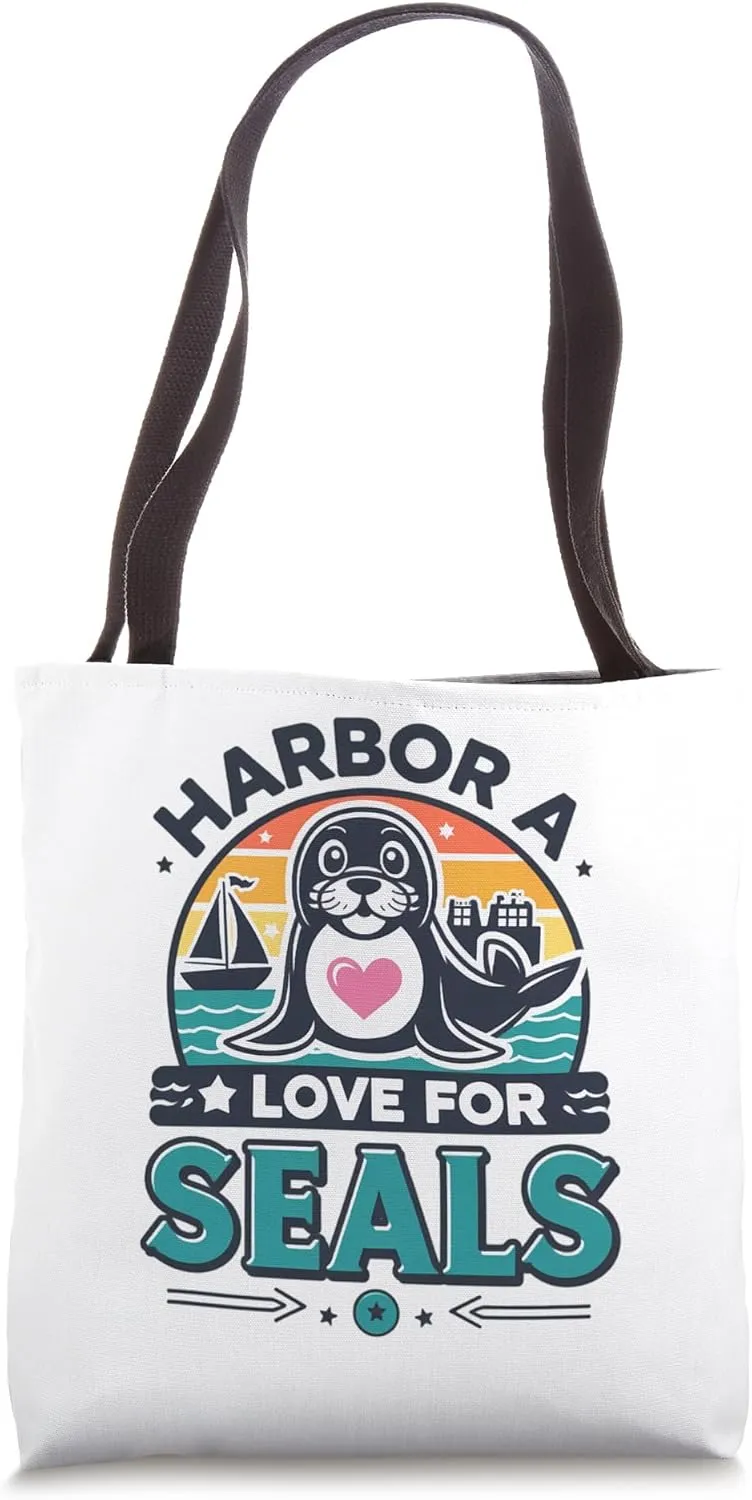 Funny Harbor Seal Animal Lover Men Women Kids Tote Bag