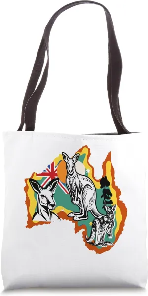 Funny Kangaroo Vintage Land Funny Australian Animals Tote Bag
