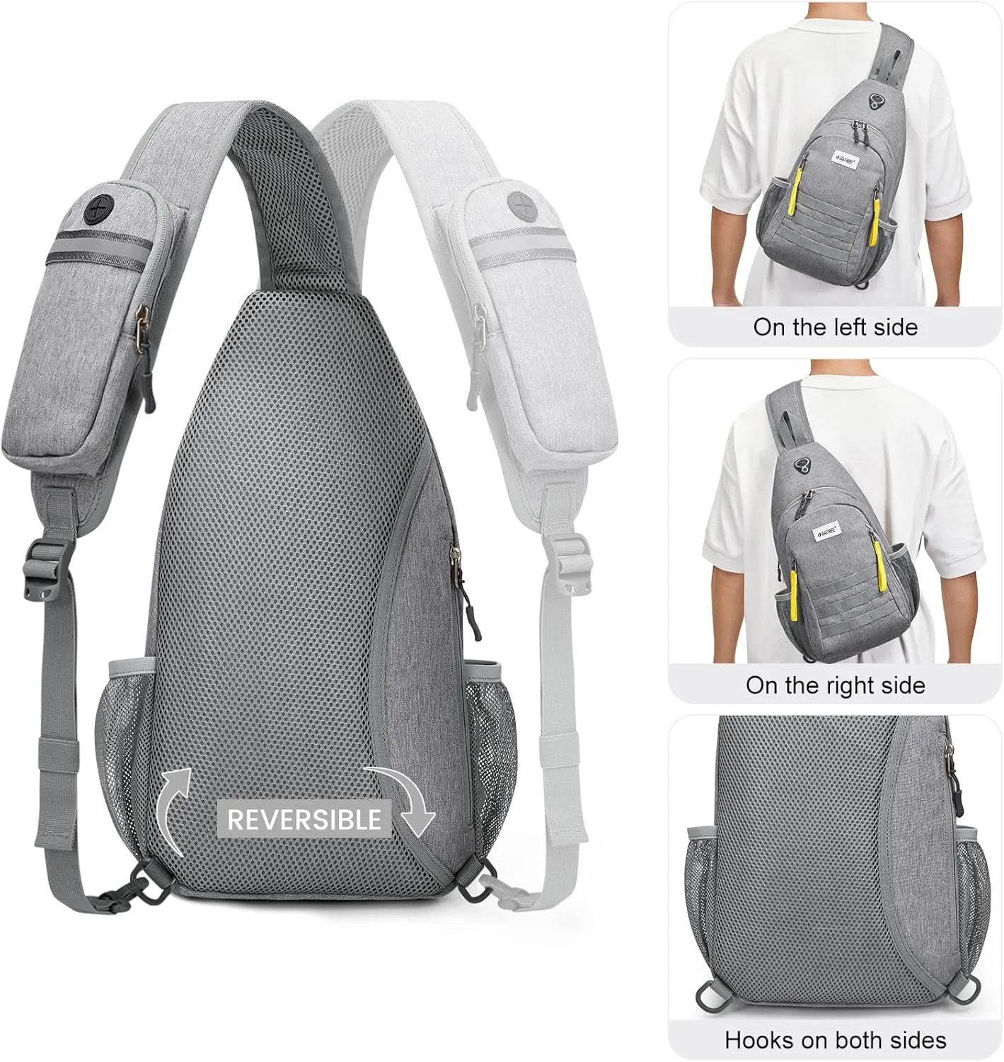G4Free Sling Bag RFID Blocking Crossbody Backpack Travel Chest Bag Hiking Daypack for Women Men Outdoor Sports