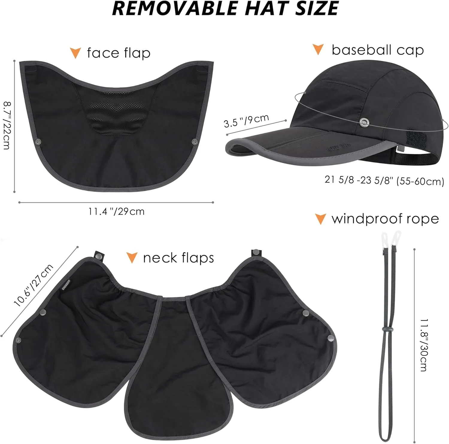 GADIEMKENSD UPF 50  Folding Fishing Hat 360 Outdoor Sun Hat