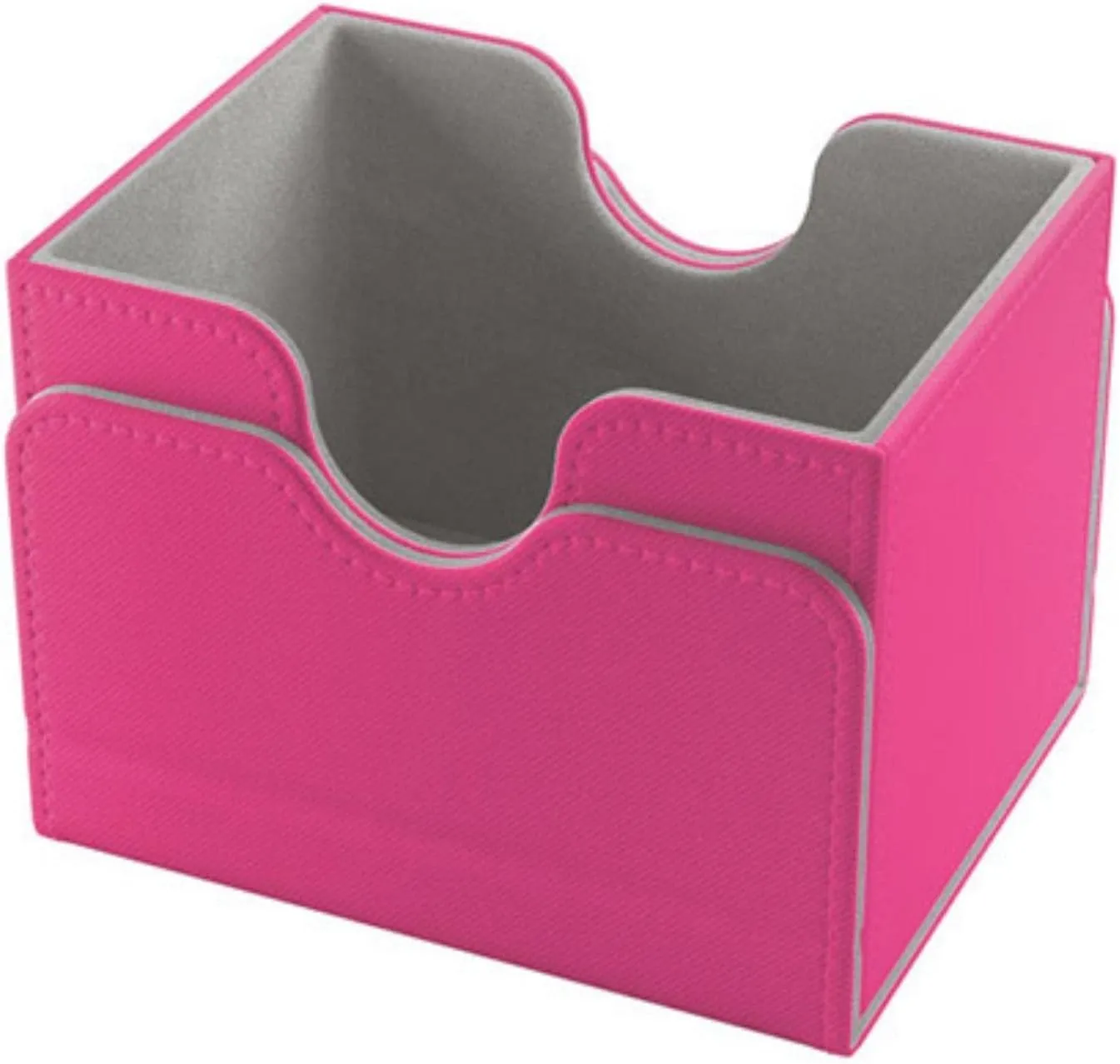 Gamegenic Sidekick 100  Convertible Deck Box | Sideloading Card Storage Box with Removable Cover | Holds 100 Double-Sleeved Cards | Nexoyber Surface | Microfiber Inner Lining | Pink Color | Made