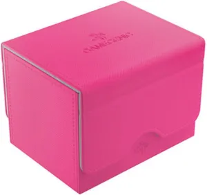 Gamegenic Sidekick 100  Convertible Deck Box | Sideloading Card Storage Box with Removable Cover | Holds 100 Double-Sleeved Cards | Nexoyber Surface | Microfiber Inner Lining | Pink Color | Made