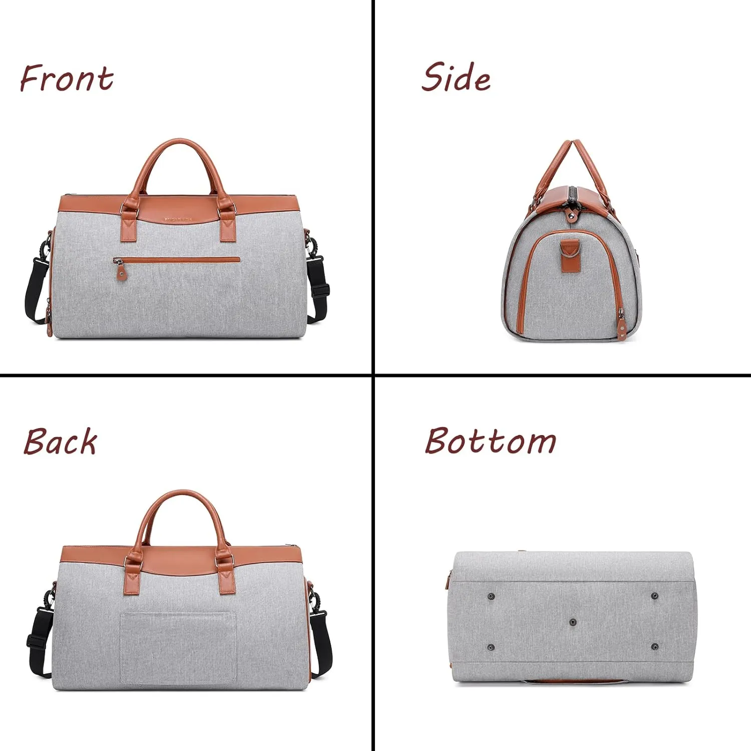 Garment Duffle Bags For Travel, Convertible Carry On Garment Bag With Shoulder Strap, Shoes Compartment Carry on Mens Garment Bag For Suits, 2 in 1 Suit Bags For Men Travel