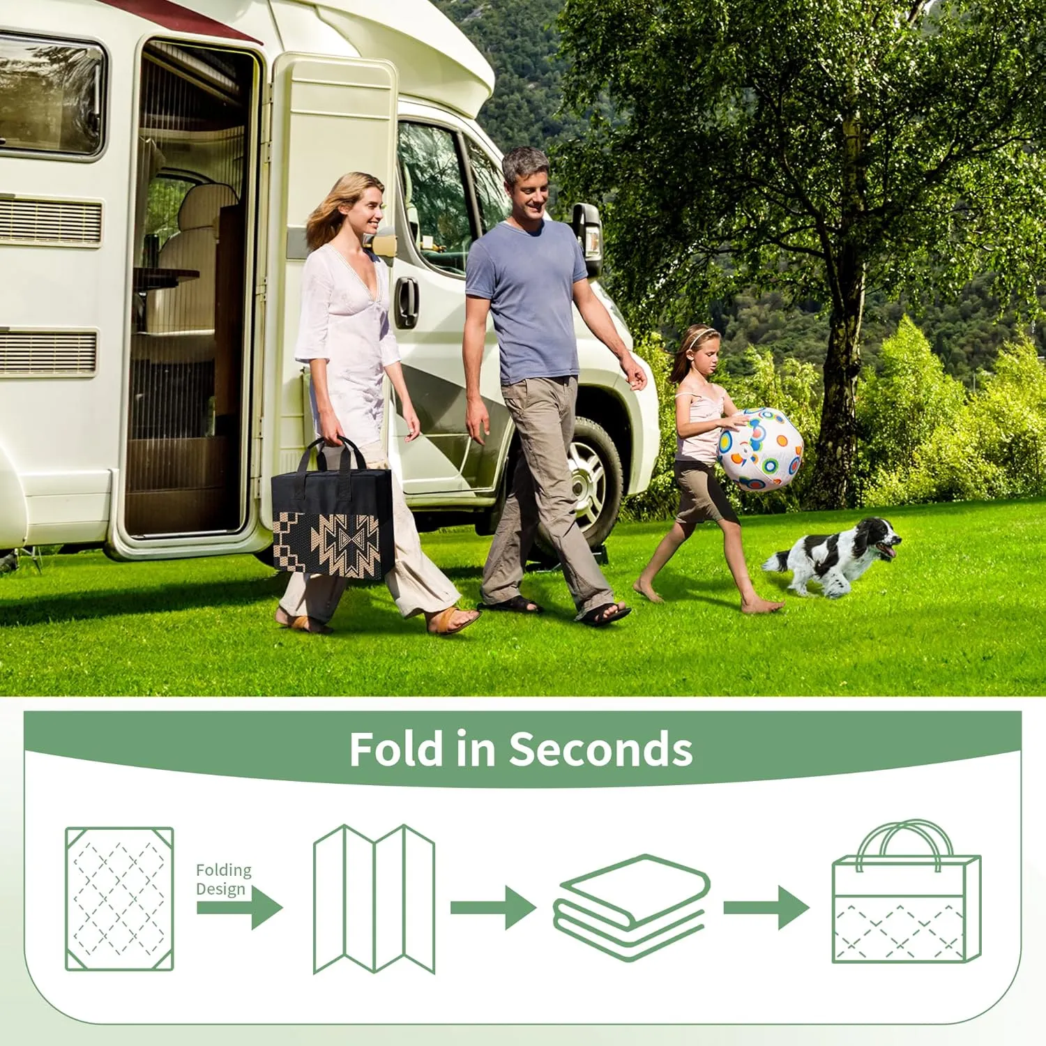 GENIMO Outdoor Rug for Patio Clearance - 8x10 ft Waterproof Plastic Camping Rugs, Reversible Outside Rv Mat Carpet for Porch, Deck, Picnic, Balcony, Beach, Backyard, Black Brown