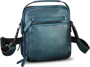 Genuine Leather Purse and Shoulder Bag for Men Vintage Real Leather Messenger Bag Handbag Crossbody Satchel Purse Strap