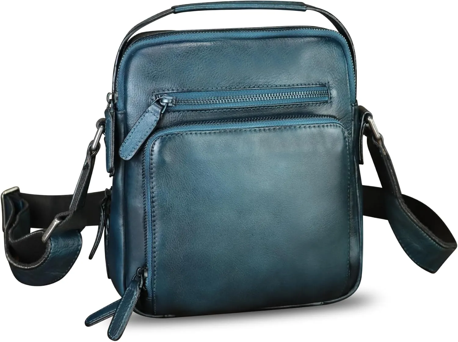 Genuine Leather Purse and Shoulder Bag for Men Vintage Real Leather Messenger Bag Handbag Crossbody Satchel Purse Strap