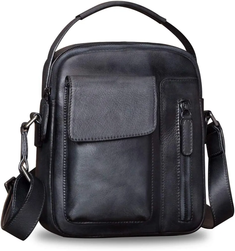 Genuine Leather Purses and Shoulder Bag for Men Vintage Real Leather Messenger Bag Handbag Crossbody Satchel Purse Strap