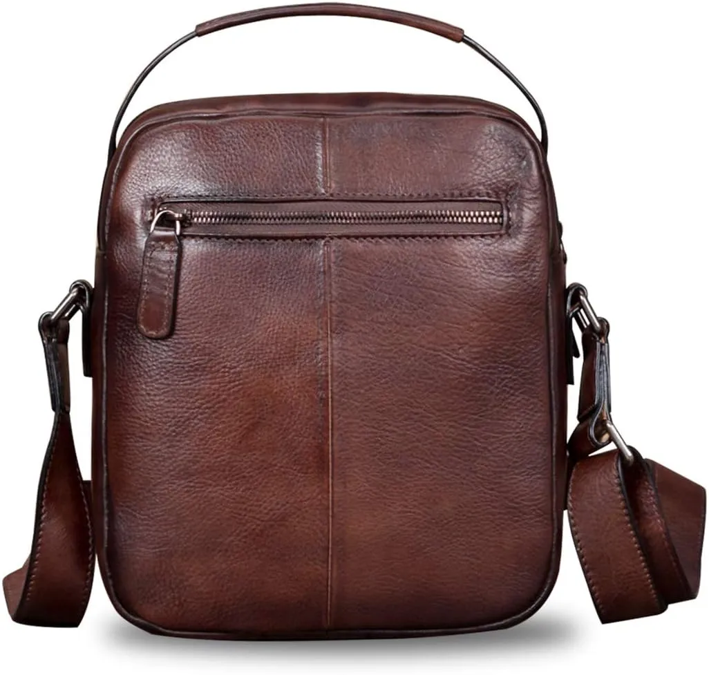 Genuine Leather Purses and Shoulder Bag for Men Vintage Real Leather Messenger Bag Handbag Crossbody Satchel Purse Strap