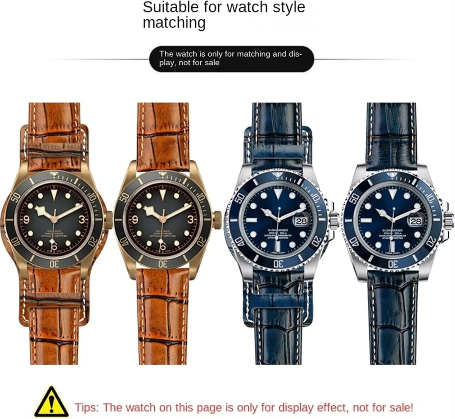 Genuine Leather watch strap 20mm 22mm mens watchband With mat wristwatches band handmade leather Bracelet